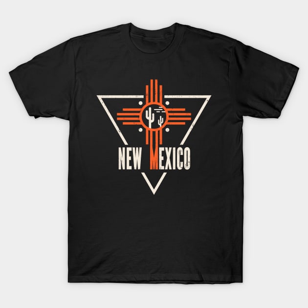 Retro New Mexico State Flag Zia T-Shirt by Violette Graphica